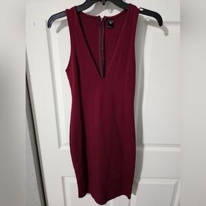 Windsor Red Dress Deep V-Neck Sleeveless